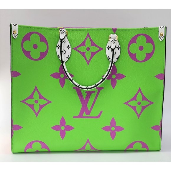 Louis Vuitton Onthego GM Giant Flower Limited Edition Purple Vert Monogram Tote - Picture 7 of 12